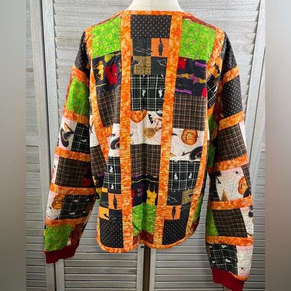 Halloween Themed Handmade Quilted Sweatshirt Jacket-Large - Picture 5 of 11